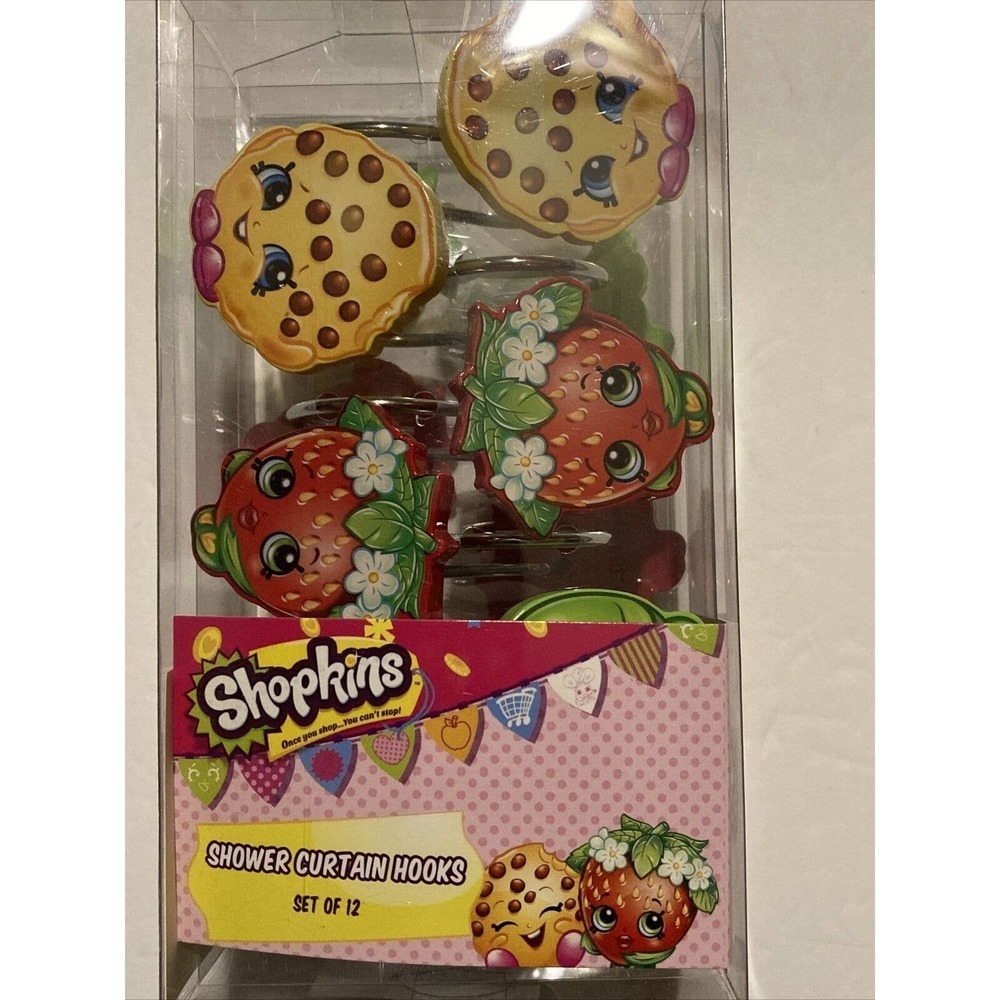 Shopkins Shower Curtain Hooks Rings Lot 12‎ Kids
